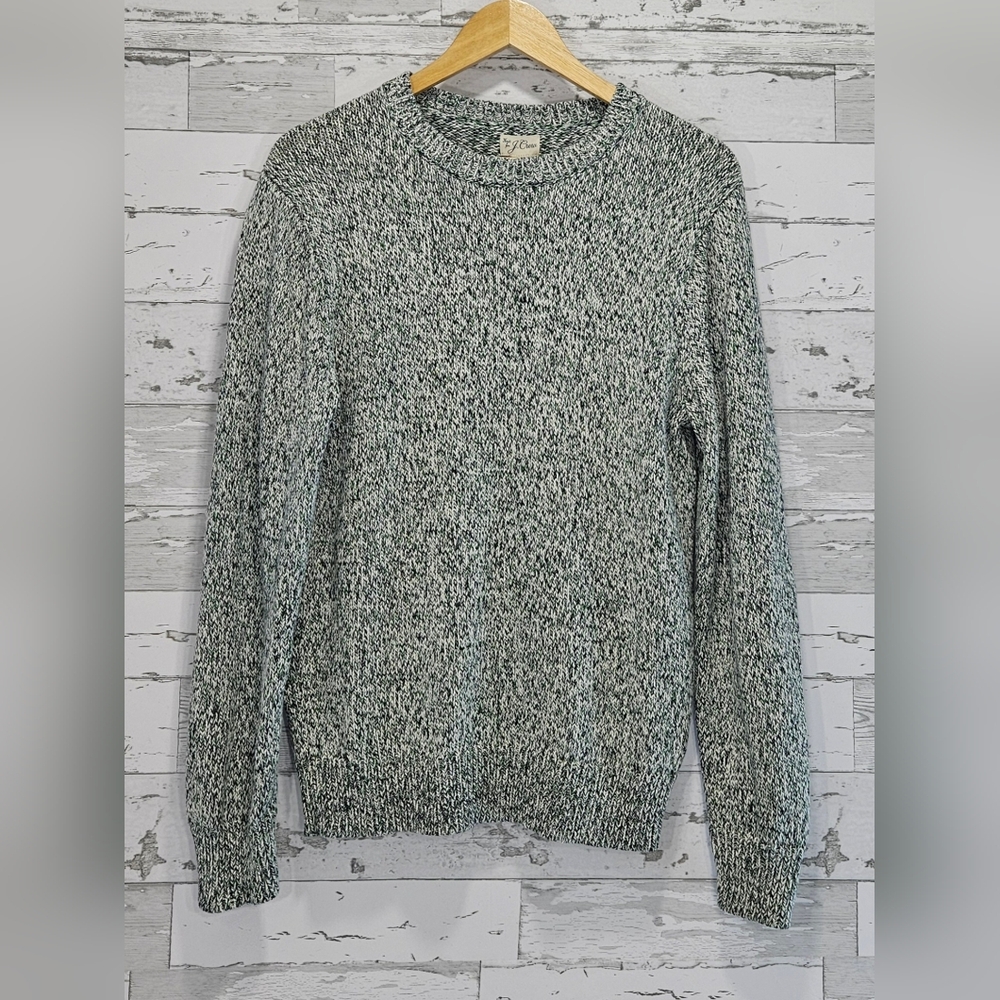 Knit for J Crew Womens Marled Linen Cotton Sweater Medium Crew Neck Preppy